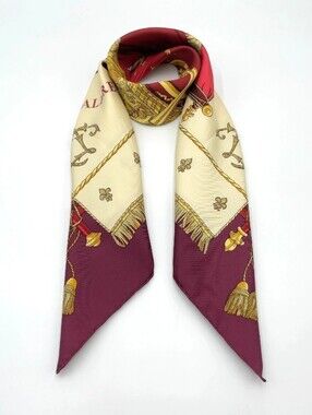 Hermes Carré 90 VUE DU CARROSSE DE LA GALERE LA REALE Silk Scarf /COA
